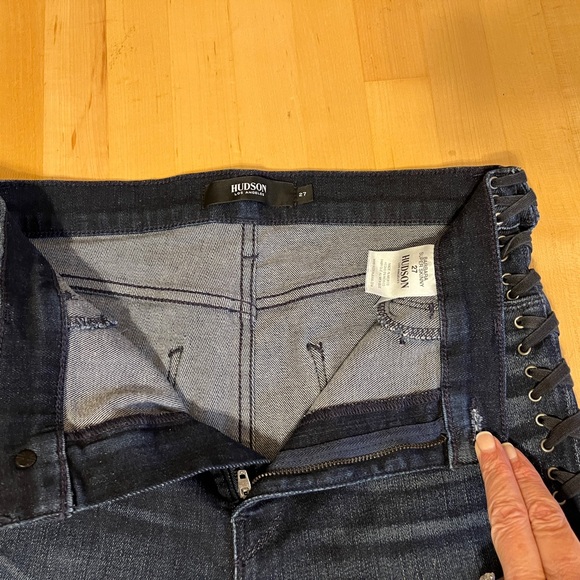 NEW*👖Hudson Barbara High Rise Super Skinny Ankle Jean w/ Side Laces NWOT 27 - Picture 13 of 15